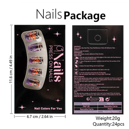 Purple Spooky Forest Halloween Press-On Nails (24 Pcs Universal Fit)