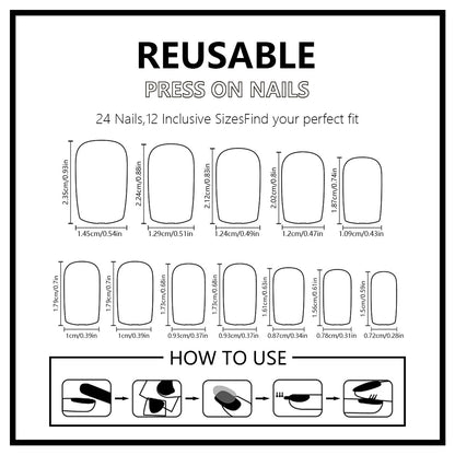 Purple Spooky Forest Halloween Press-On Nails (24 Pcs Universal Fit)