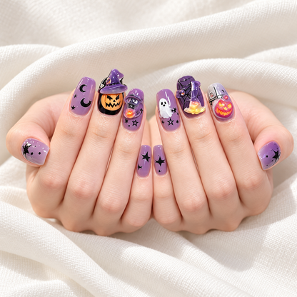 Halloween Resin Nail Charms – 30 Pcs Purple Glitter Mixed Pack
