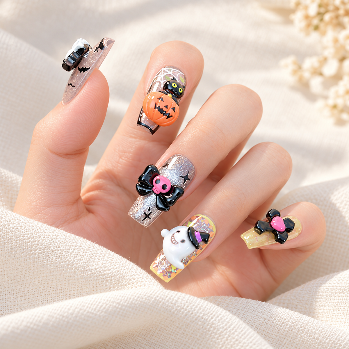 Halloween Resin Nail Charms – 10 Pcs Chunky Mixed Pack