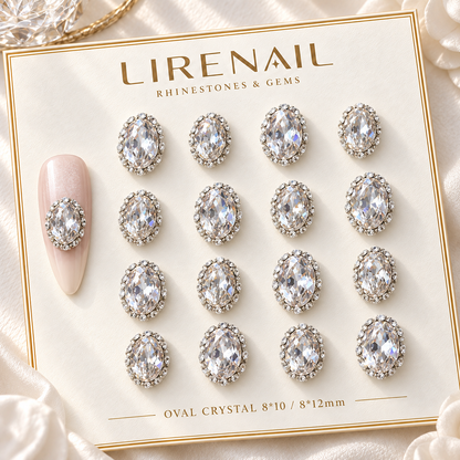 Sparkle Cluster Nail Charms – Oval Halo Crystal Gems (2 Sizes)