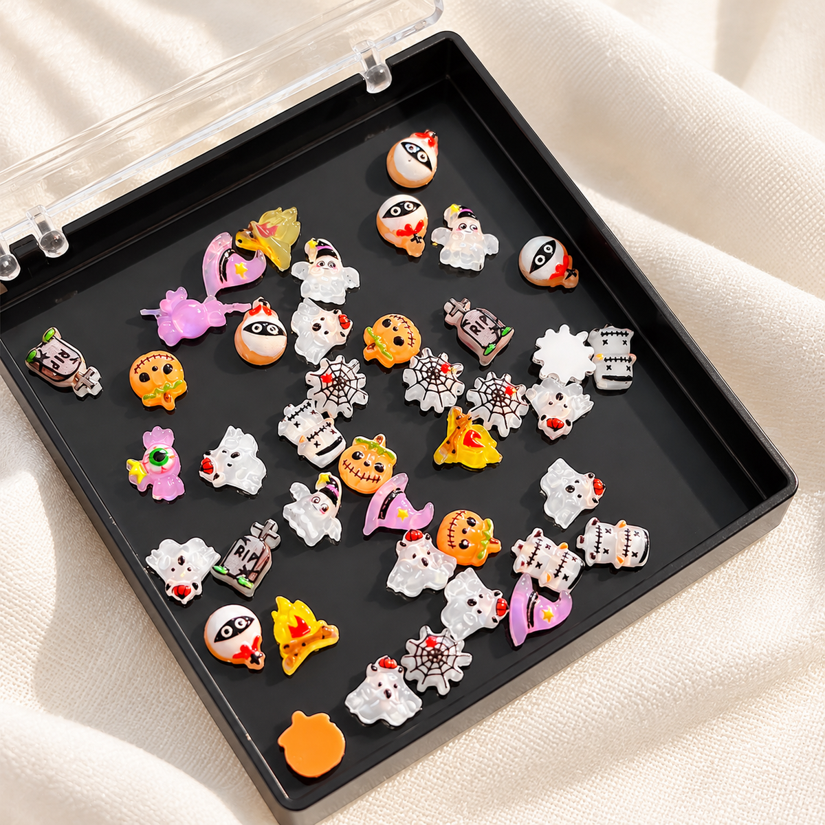 Halloween Resin Nail Charms – 20 Pcs Mini Translucent Mixed Pack