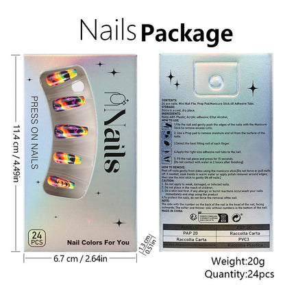 Retro Psychedelic Halloween Coffin Press-On Nails (24 Pcs Universal Fit)