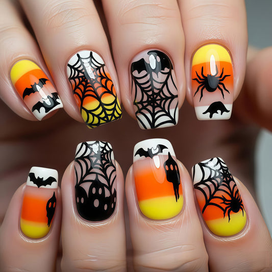 Candy Corn Halloween Press-On Nails (24 Pcs Mix & Match)