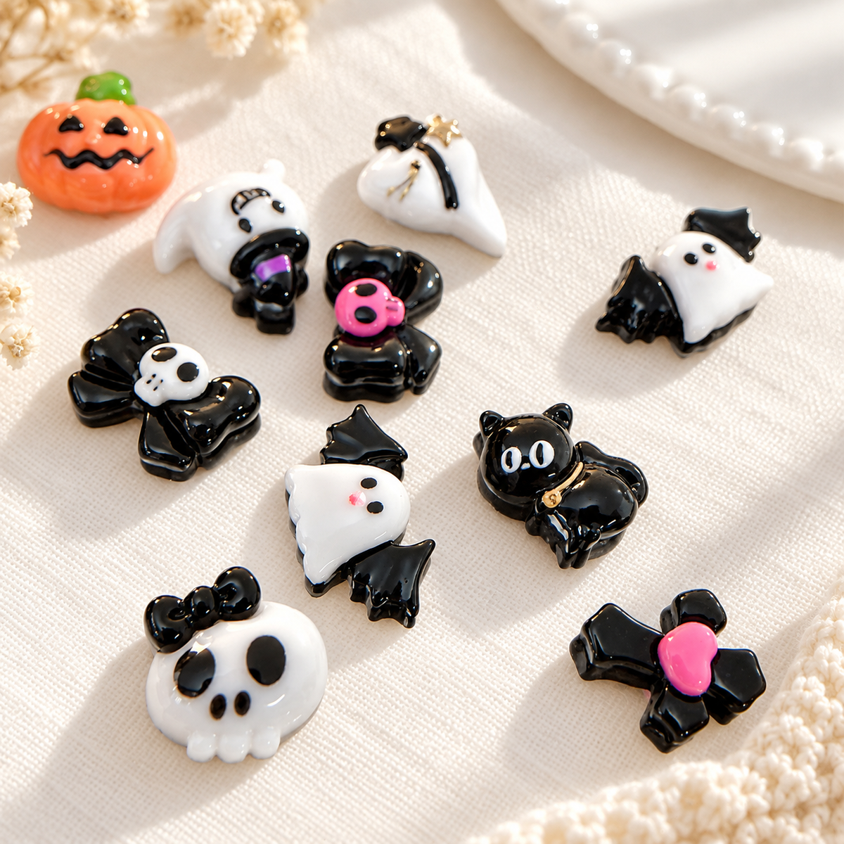 Halloween Resin Nail Charms – 10 Pcs Chunky Mixed Pack