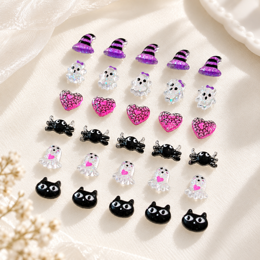 Halloween Resin Nail Charms – 50 Pcs Kawaii Mixed Pack