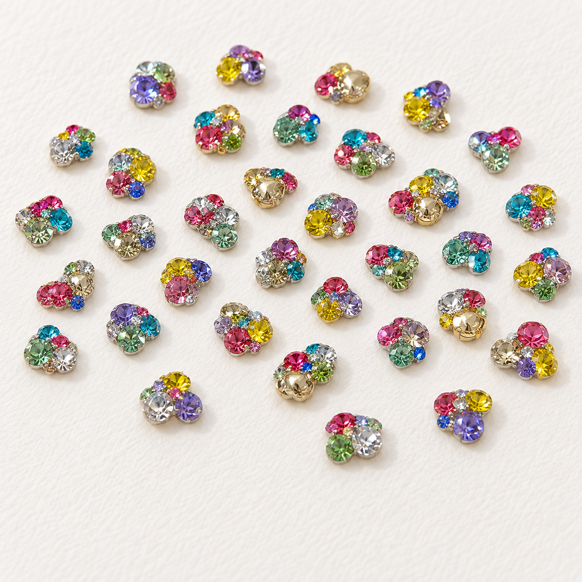 Sparkle Cluster Nail Charms – Candy Crystal Color Mix (5 Blends)