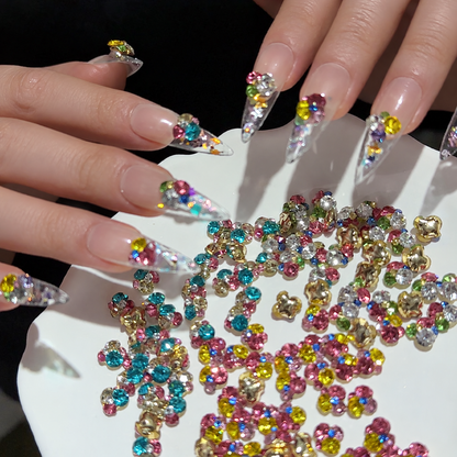 Sparkle Cluster Nail Charms – Candy Crystal Color Mix (5 Blends)