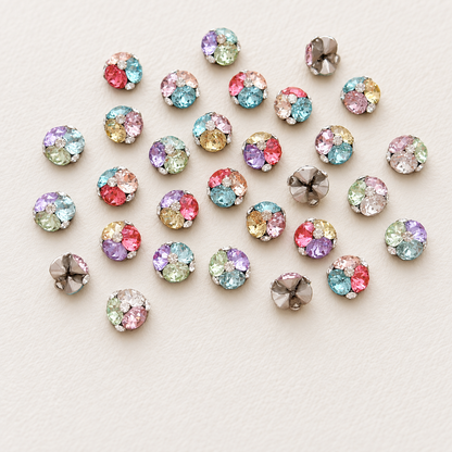 Sparkle Cluster Nail Charms – Vivid Crystal Color Mix (5 Blends)