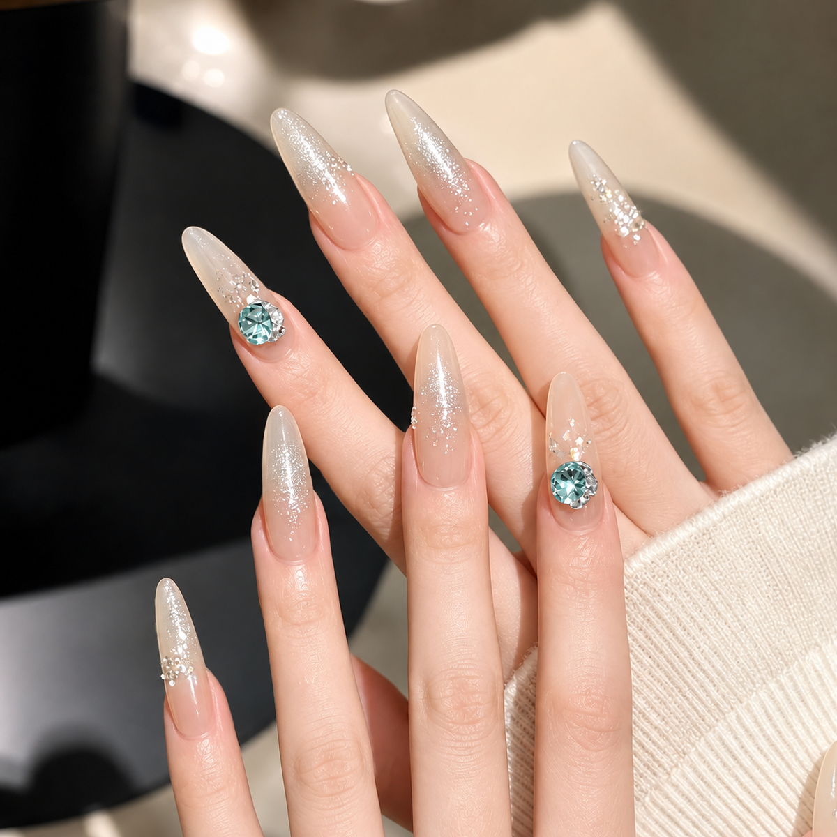Sparkle Cluster Nail Charms – Cushion Cut Crystal Gems (19 Colors)