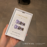 Wisteria Sunset – Lavender Crystal Bow Press-On Nails