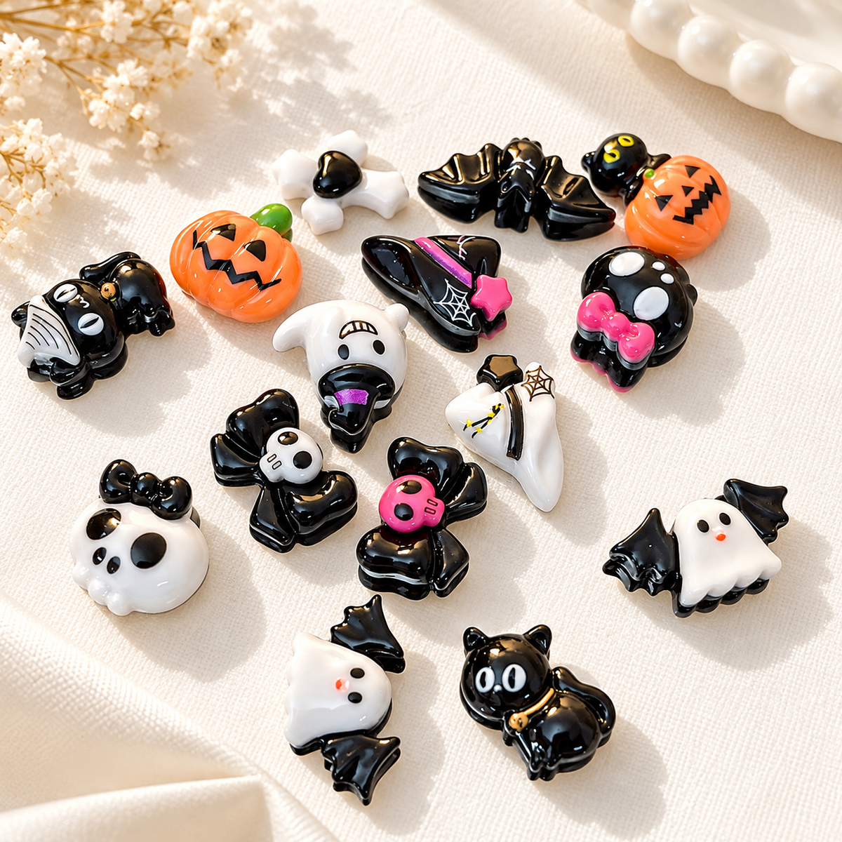 Halloween Resin Nail Charms – 10 Pcs Chunky Mixed Pack