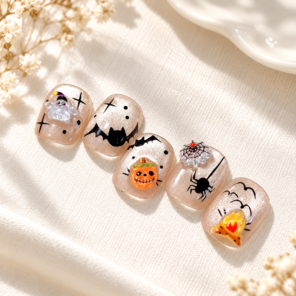 Halloween Resin Nail Charms – 20 Pcs Mini Translucent Mixed Pack
