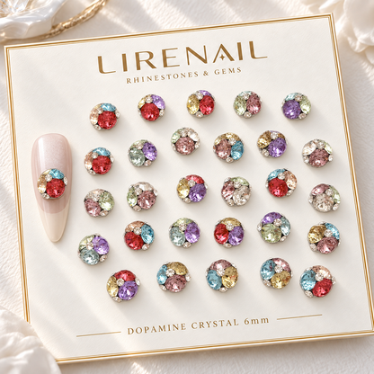 Sparkle Cluster Nail Charms – Vivid Crystal Color Mix (5 Blends)
