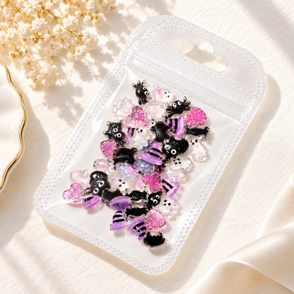 Halloween Resin Nail Charms – 50 Pcs Kawaii Mixed Pack