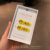 Risky Party – Yellow Crystal Bow Press-On Nails