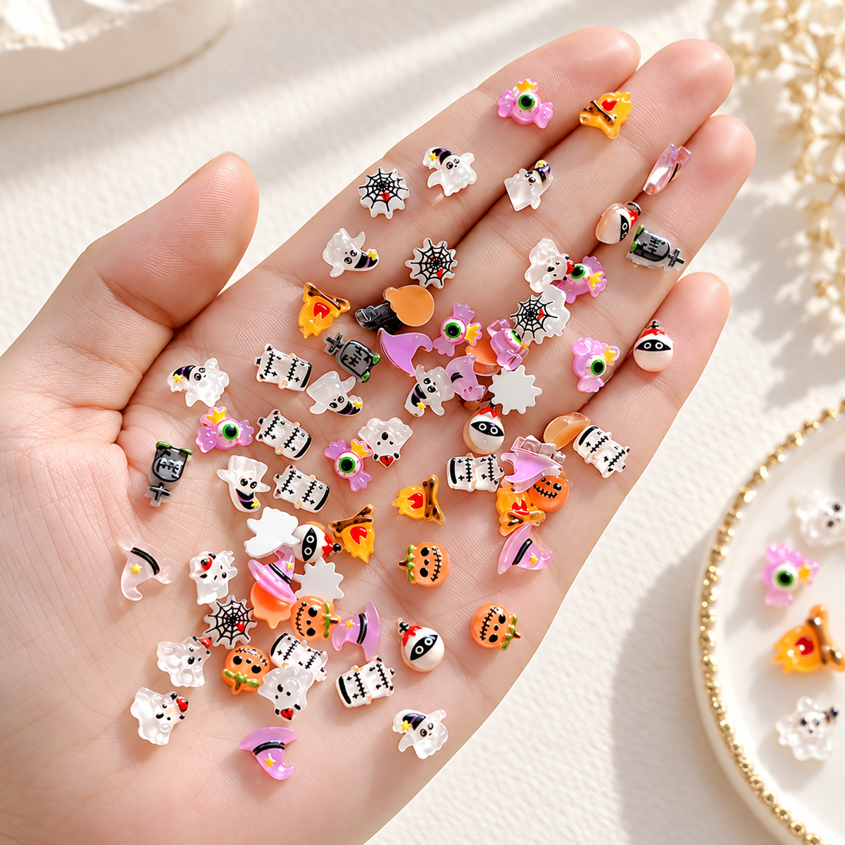 Halloween Resin Nail Charms – 20 Pcs Mini Translucent Mixed Pack