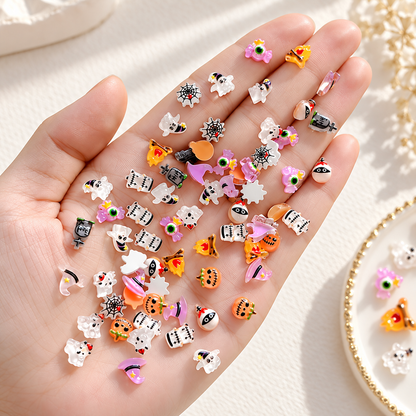Halloween Resin Nail Charms – 20 Pcs Mini Translucent Mixed Pack