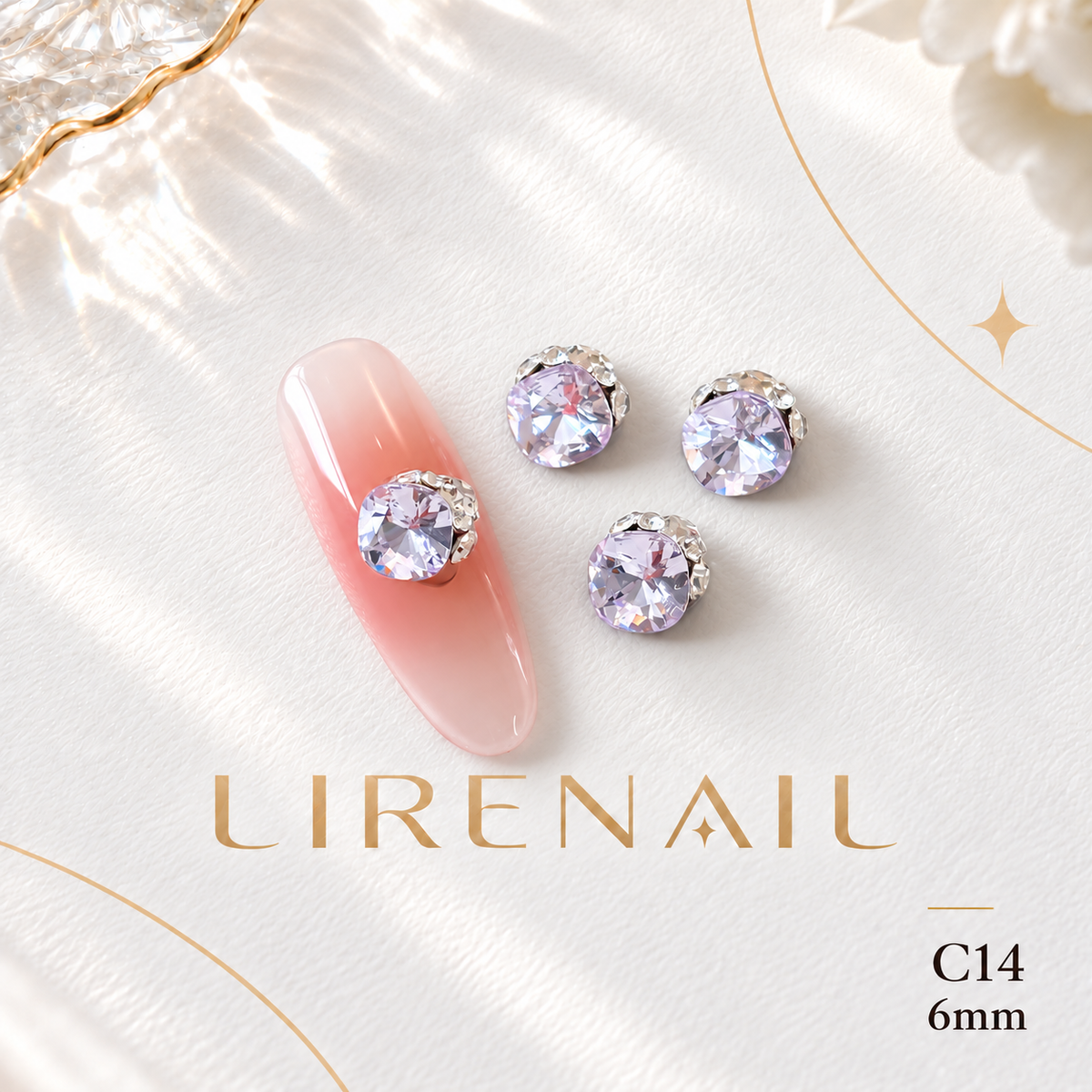Sparkle Cluster Nail Charms – Cushion Cut Crystal Gems (19 Colors) – C14/1pc