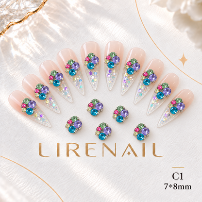 Sparkle Cluster Nail Charms – Candy Crystal Color Mix (5 Blends) – C1/1pc