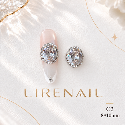 Sparkle Cluster Nail Charms – Oval Halo Crystal Gems (2 Sizes) – 8×10mm/1pc