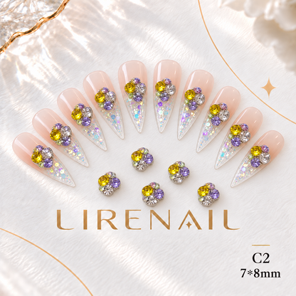 Sparkle Cluster Nail Charms – Candy Crystal Color Mix (5 Blends) – C2/1pc