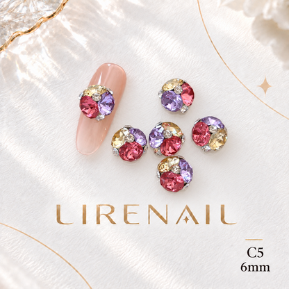 Sparkle Cluster Nail Charms – Vivid Crystal Color Mix (5 Blends) – C5/1pc