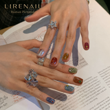 Aurora Veil – Iridescent Crystal Press-On Nails
