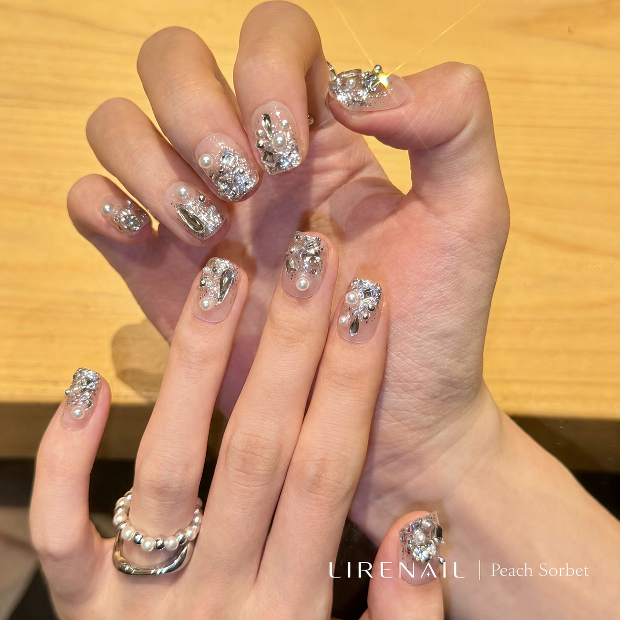 Moonlit Opal – Opal Crystal Press-On Nails