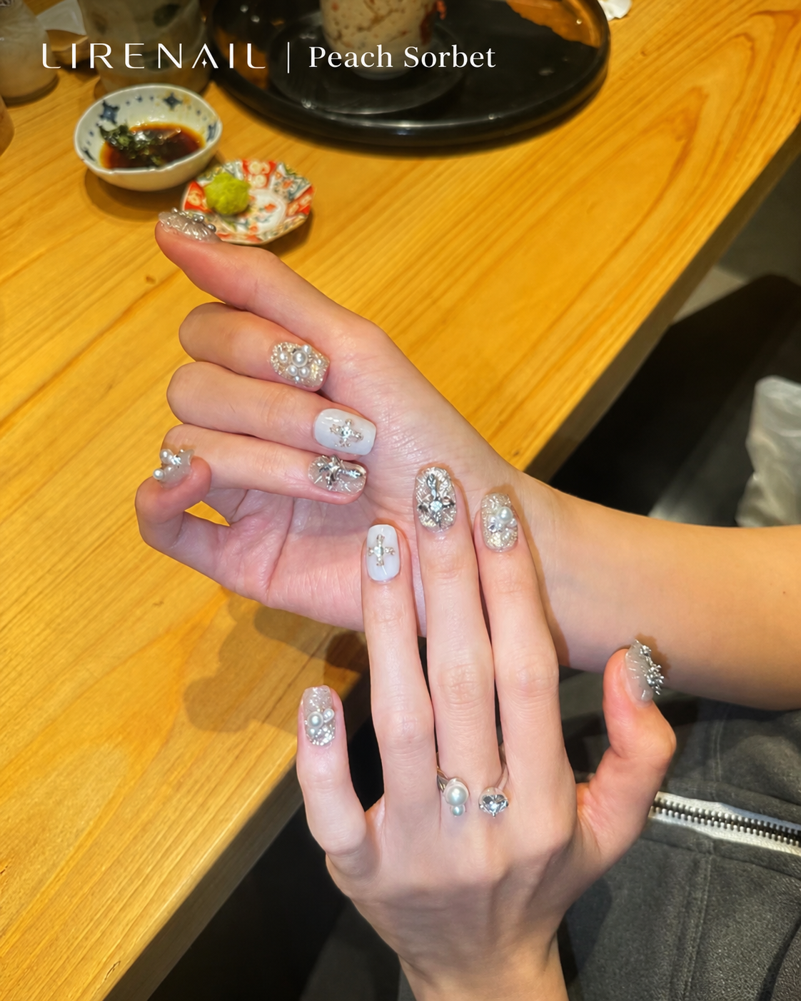 Golden Peach – Warm Crystal Press-On Nails