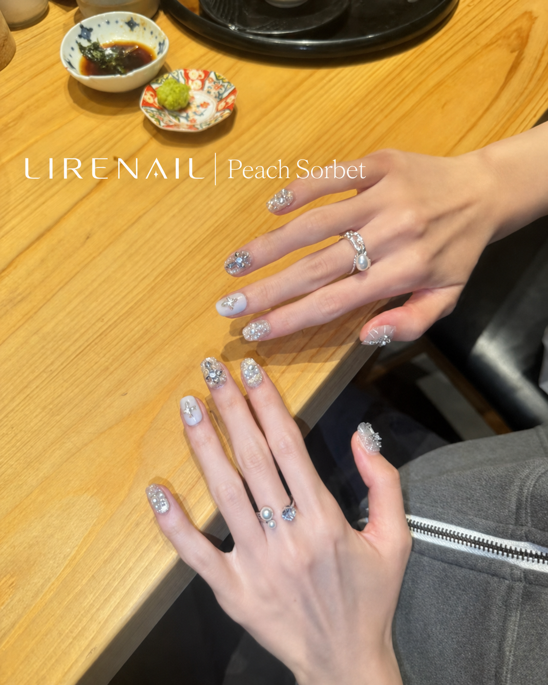 Golden Peach – Warm Crystal Press-On Nails