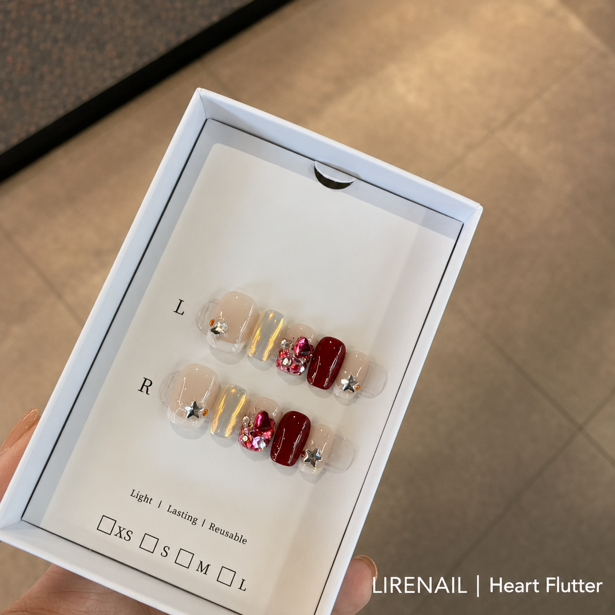 Heart Flutter – Red Heart Press-On Nails