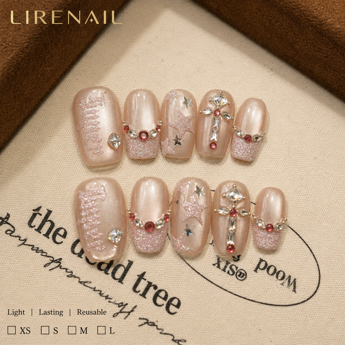 Pearl Rosé – Pearl Crystal French Press-On Nails