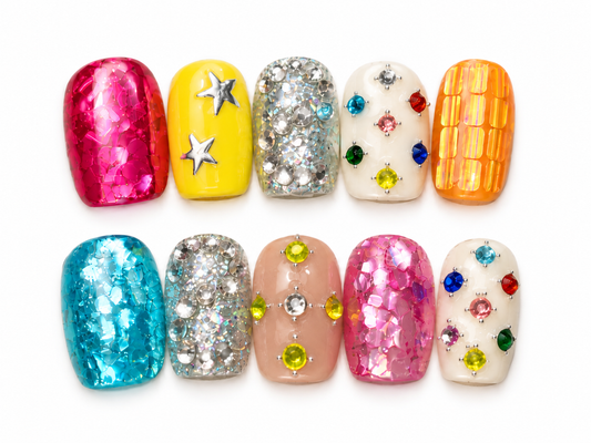 Candy Confetti – Colorful Gem Press-On Nails