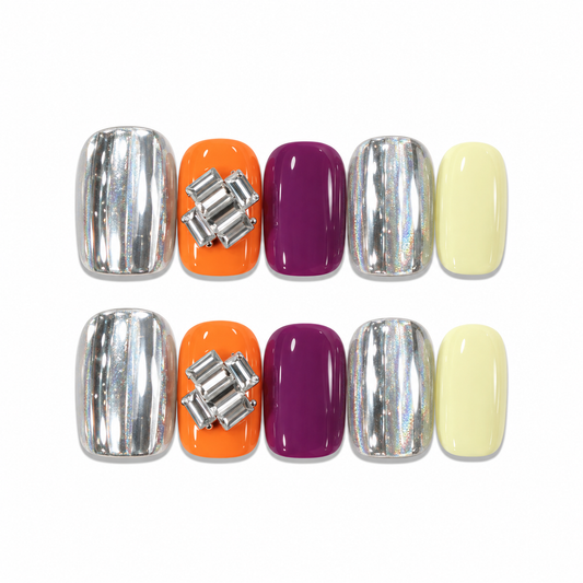 Wild Summer – Colorblock Press-On Nails