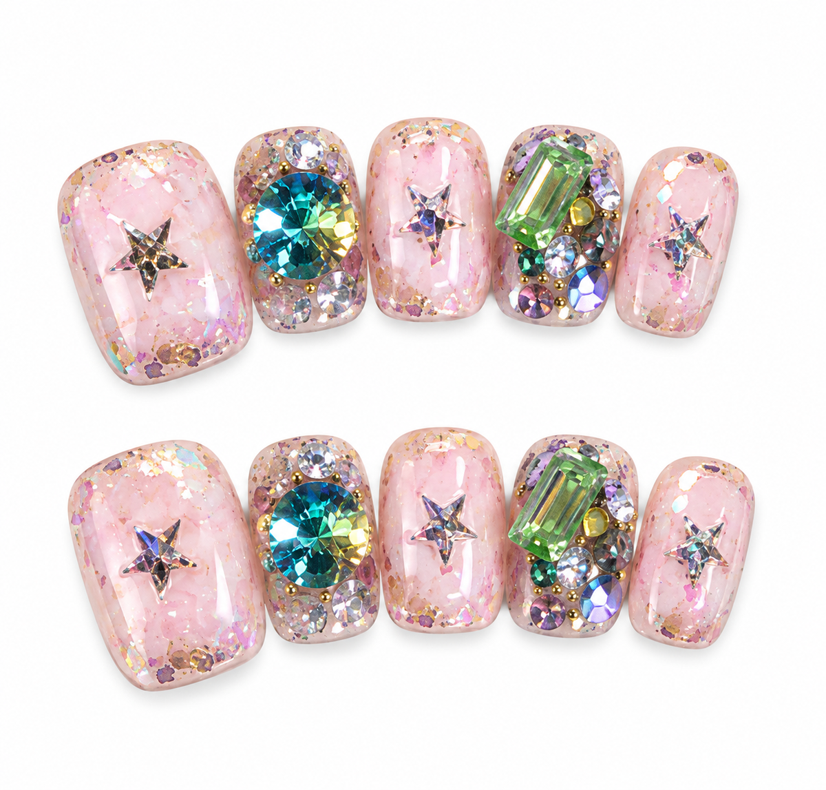Galaxy Dream – Crystal Star Press-On Nails