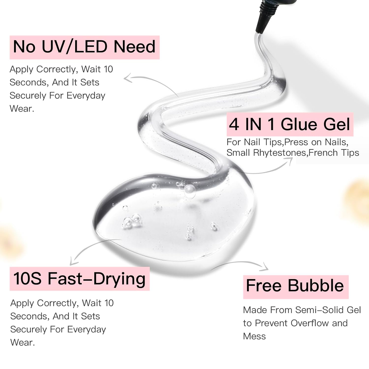 10g 2pcs Semi-Solid Nail Glue Kit product view