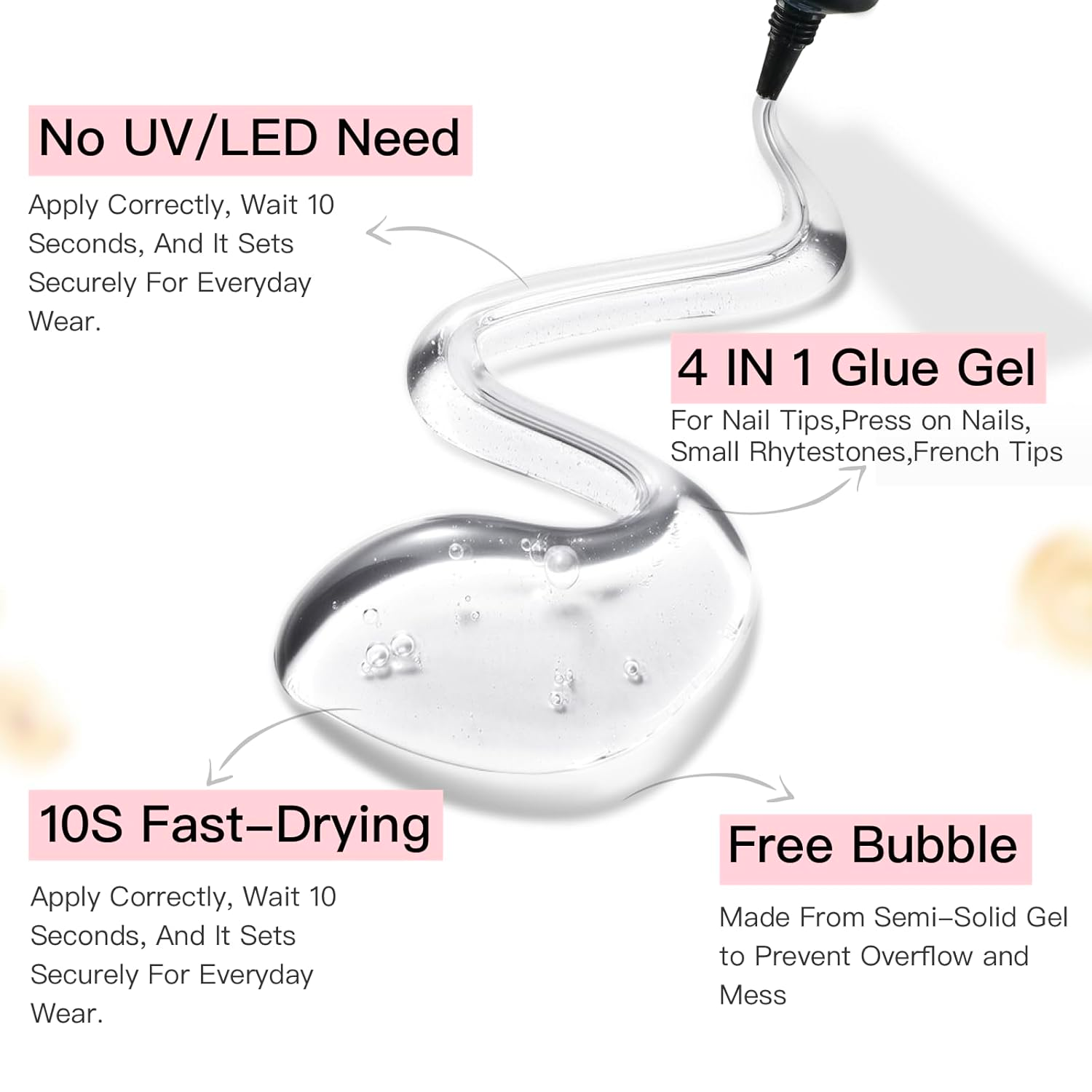 10g 2pcs Semi-Solid Nail Glue Kit product view