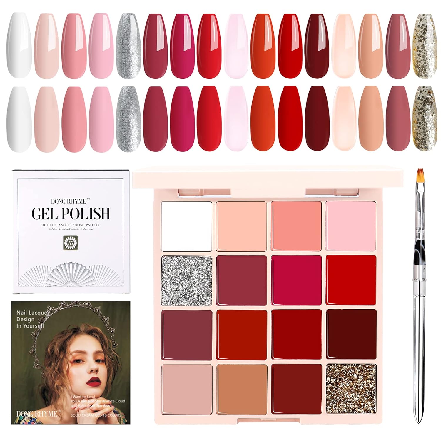 Colors Solid Gel Nail Polish Palette | Lirenail Press-On Nails