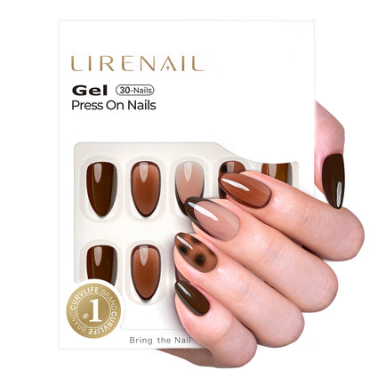 Amber Shell short almond press-on nails product view