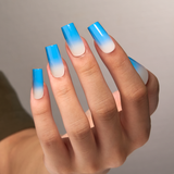 Arctic Fade long square press-on nail set with accessories