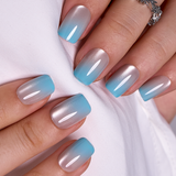 Arctic Mist short squoval press-on nails