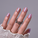 Aurora Blush S Squoval short squoval press-on nails