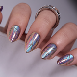 Designer s Pick | Aurora Wings S Almond almond press-on nails