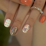 Autumn Confetti Rs squoval nail detail