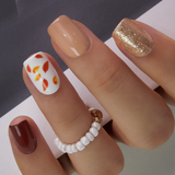 Autumn Whisper short squoval press-on nail set with accessories