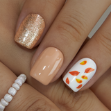 Autumn Whisper short squoval press-on nails from the side