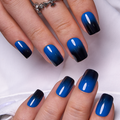 Azure Plunge short squoval press-on nails