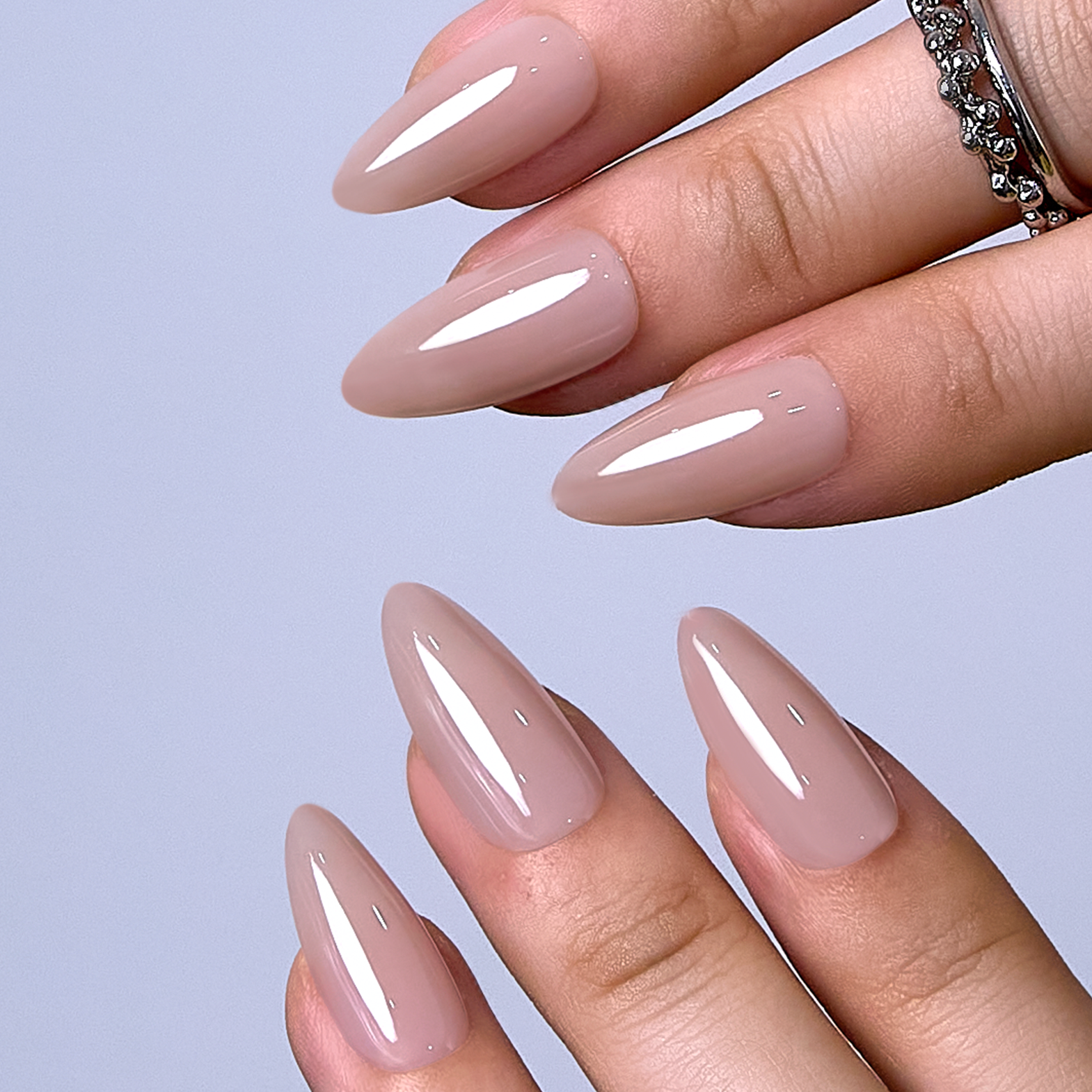 Bare Grace L Almond almond press-on nails