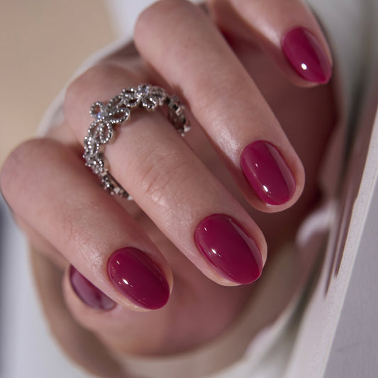 Berry Glaze RS Almond almond press-on nails